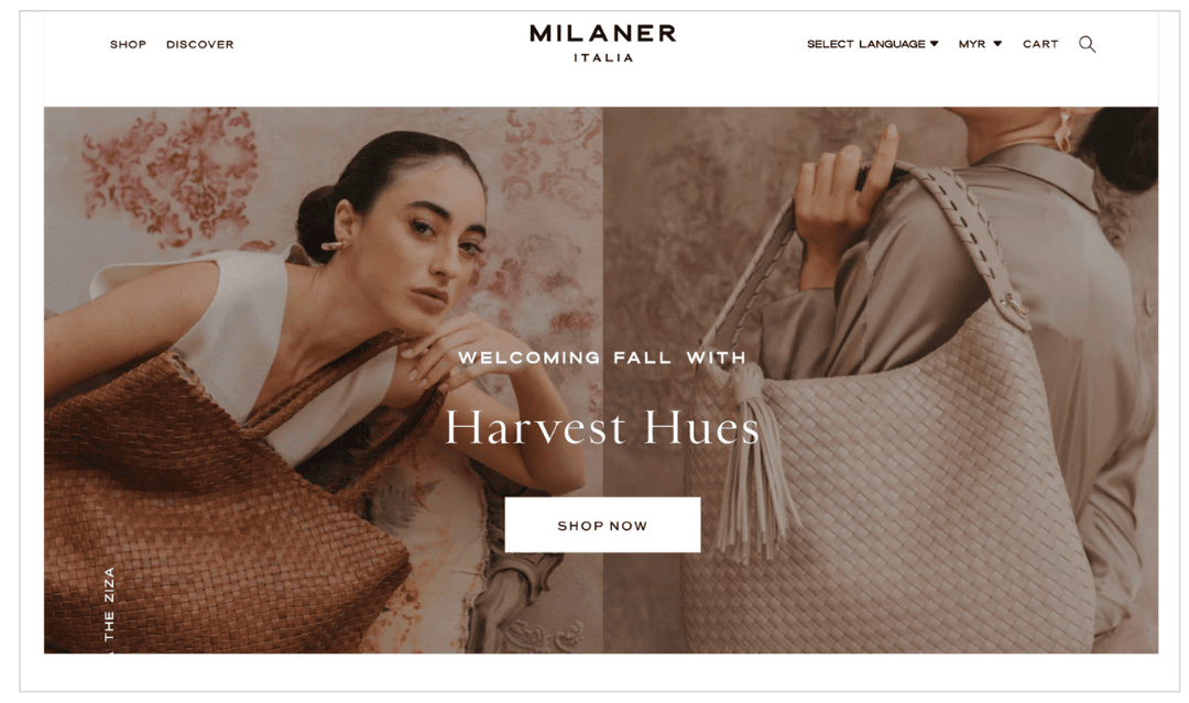 a screenshot of milaner's website